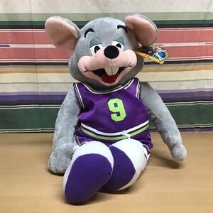 Chuck E Cheese's Plush Promotional Purple Uniform Basketball Sports 2007